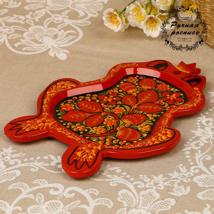 Сухарница «Лягушка», 27х20 см, хохлома