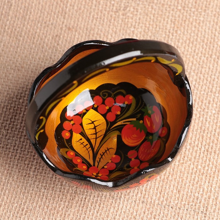 Конфетница «Корзинка», 6х11 см, 100 мл, хохлома