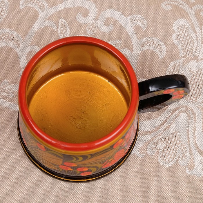 Кружка «Пивная», малая, 9х7 см, 250 мл, хохлома