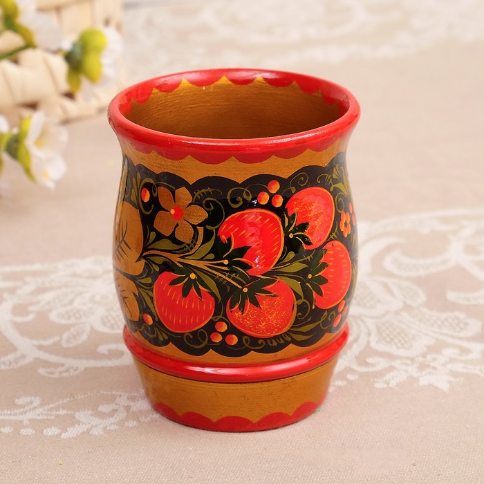 Набор для сока 8 пр: кувшин 16х12см, 0,85л, поднос 38х28см, 6 стаканов 7х10см, 0,2л, хохлома