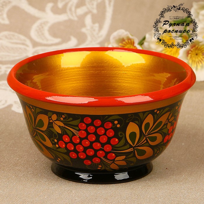 Чашка «Земляничка», 13х7 см, 350 мл, хохлома