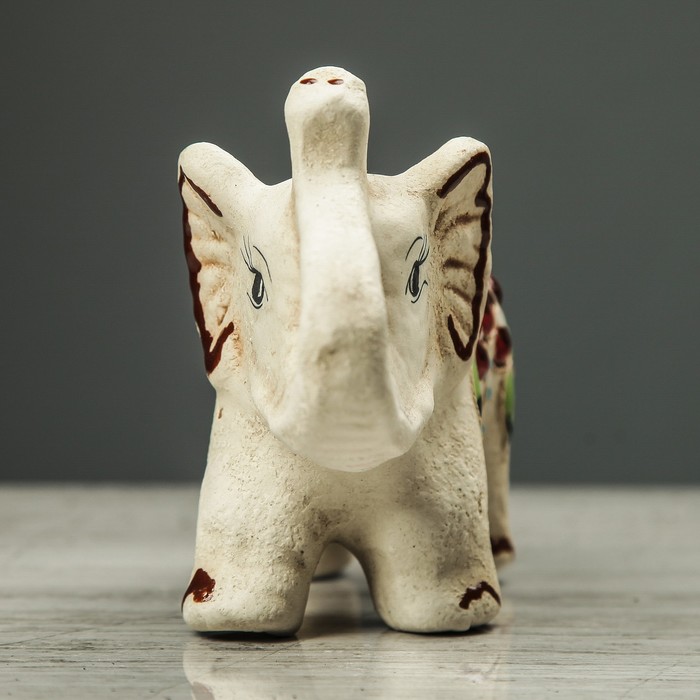 Сувенир "Слон" шамот, ангоб, золото, средний