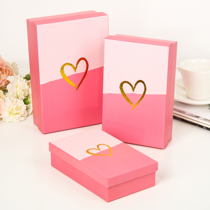 Набор коробок 3в1, 22 х 15 х 7 - 18 х 11 х 5 см