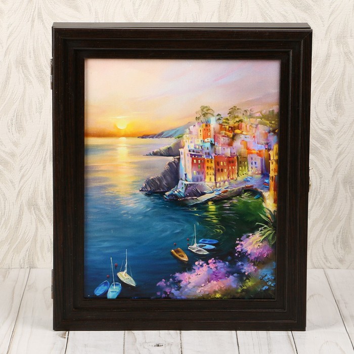 Ключница "На закате" Пирамида Венге 30х25х5 см