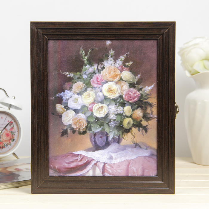 Ключница "Букет из роз" Пирамида Венге 30х25х5 см