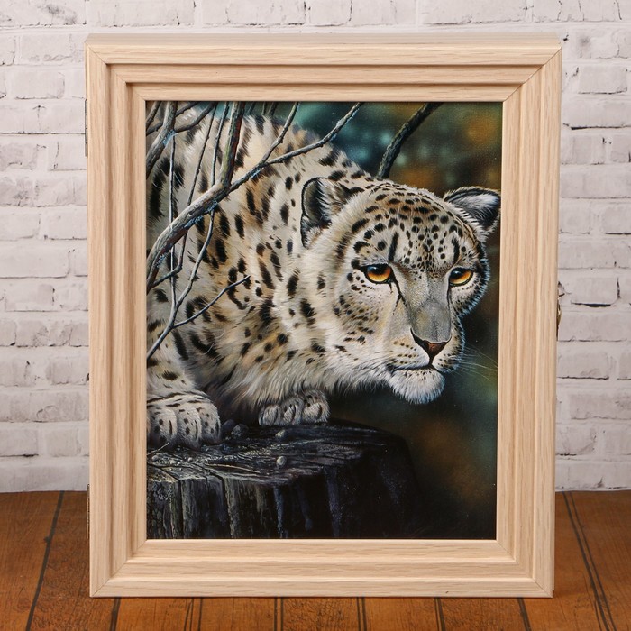 Ключница"Леопард" Пирамида выбеленный дуб 30х25х5 см