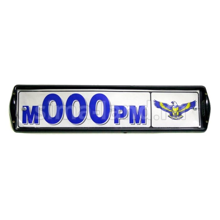 Рамка номерного знака с освещением боковым "капля", чёрная