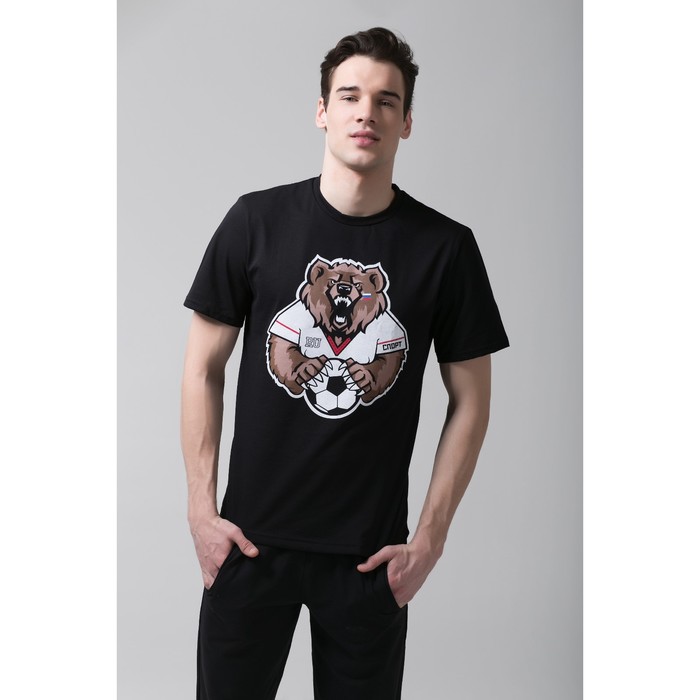 Футболка мужская KAFTAN "Медведь" р-р L (48-50), хлопок 100%