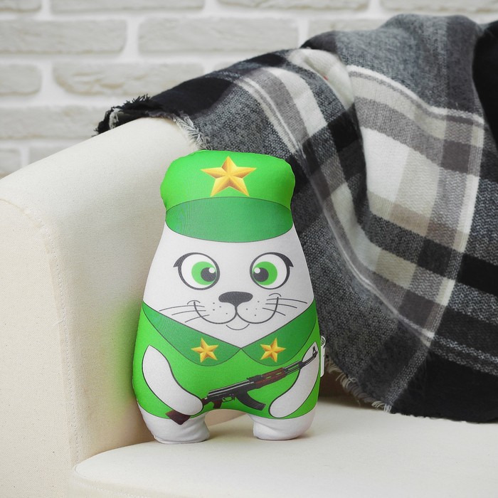 Мягкая игрушка-антистресс "Котик Полковник" 01