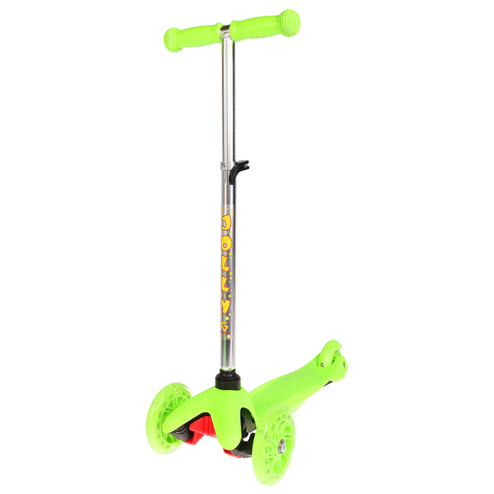 Самокат - каталка стальной OT-2014/033, три колеса PU d= 125 и 80 мм, цвет зеленый 134337