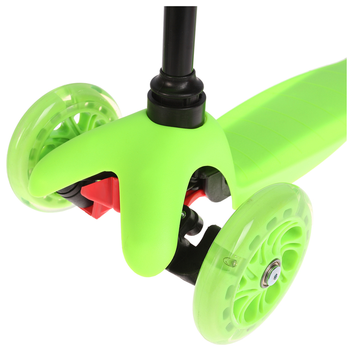 Самокат - каталка стальной OT-2014/033, три колеса PU d= 125 и 80 мм, цвет зеленый 134337