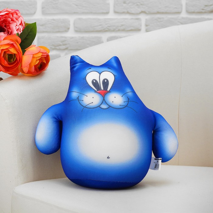 Мягкая игрушка-антистресс "Кот Валера", синий