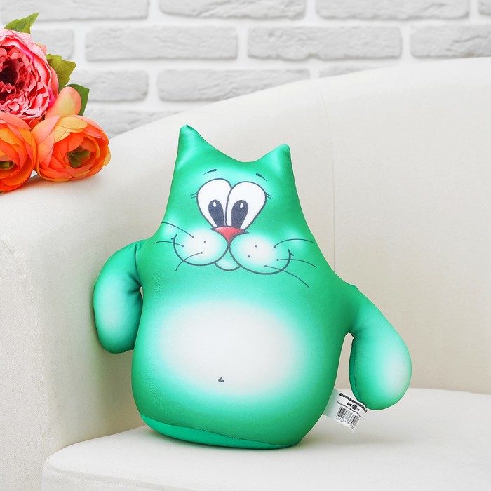 Мягкая игрушка-антистресс "Кот Валера", зеленый