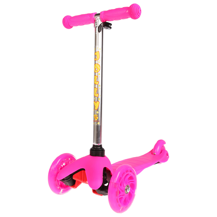 Самокат - каталка стальной OT-2014/033, три колеса PU d= 125 и 80 мм, цвет розовый 134336