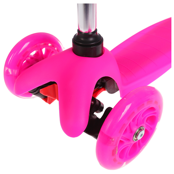 Самокат - каталка стальной OT-2014/033, три колеса PU d= 125 и 80 мм, цвет розовый 134336