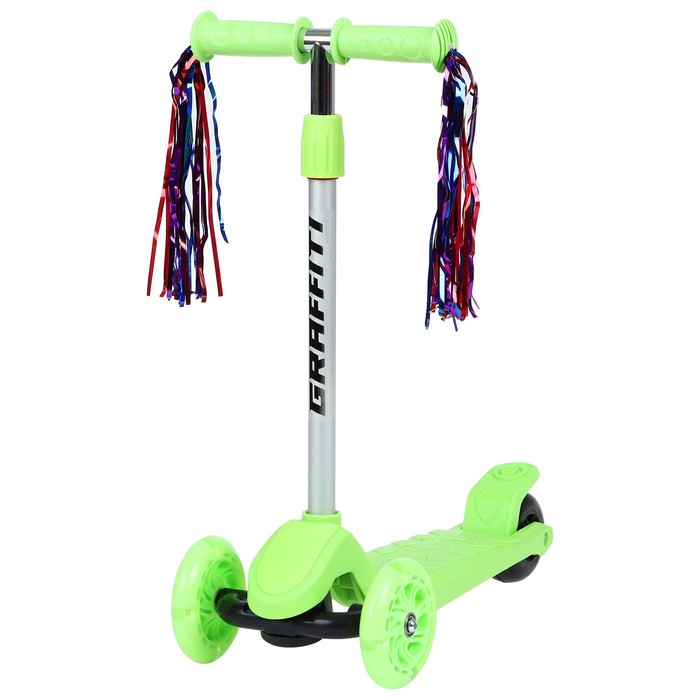 Самокат стальной TROLY BQ-902/BQ-905, колеса светящиеся PU d= 120, 100 мм, цвет зеленый 892611 288