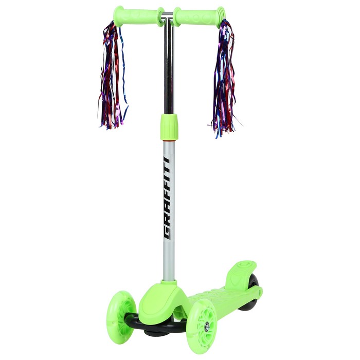 Самокат стальной TROLY BQ-902/BQ-905, колеса светящиеся PU d= 120, 100 мм, цвет зеленый 892611 288