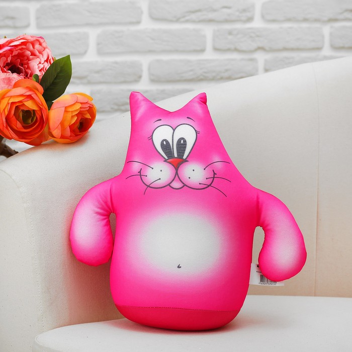 Мягкая игрушка-антистресс "Кот Валера", розовый
