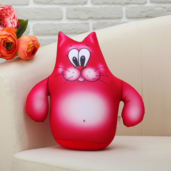 Мягкая игрушка-антистресс "Кот Валера", красный