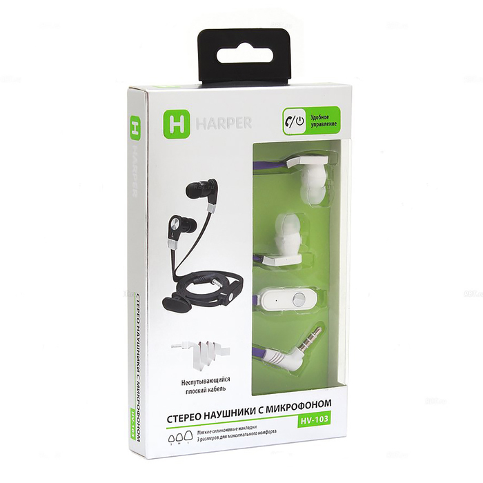 Гарнитура Harper HV-103 Purple, вкладыши вакуумные, фиолетовая