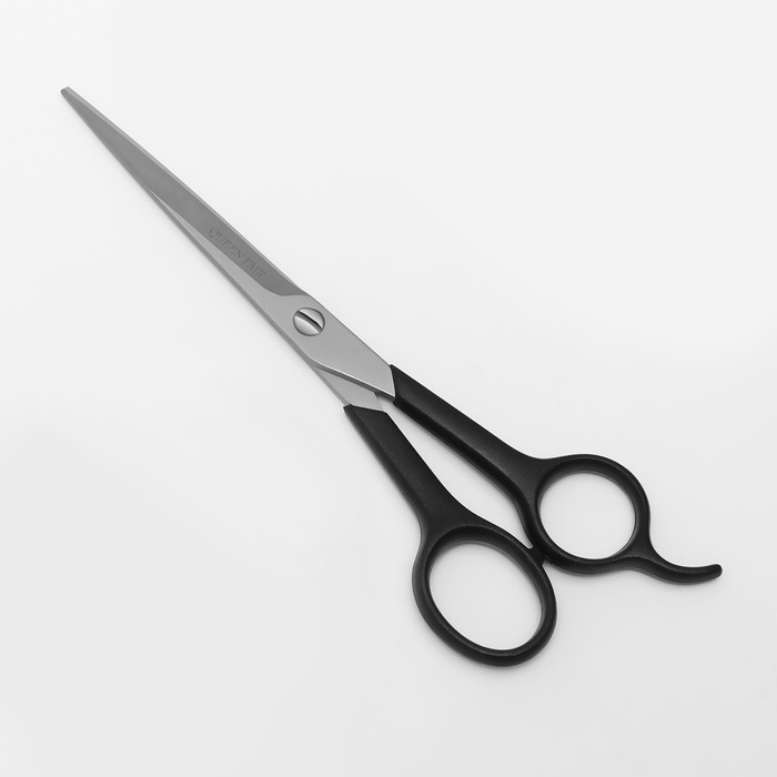 фото Ножницы парикмахерские с упором, лезвие — 7 см, цвет чёрный queen fair