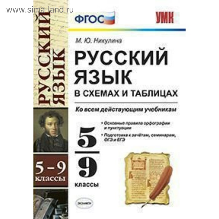 Справочник. ФГОС. Русский язык в схемах и таблицах 5-9 класс. Никулина М. Ю. умк 5 9 класс русский язык в схемах и таблицах фгос никулина м ю