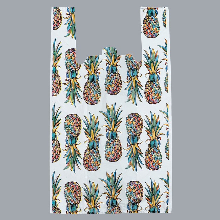 Пакет "Ананасовый рай", полиэтиленовый майка, 40 х 80 см, 22 мкм