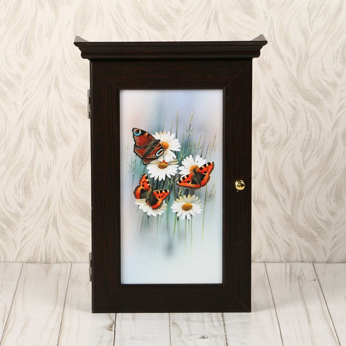 Ключница "Бабочки" Венге 28х16,5х6 см