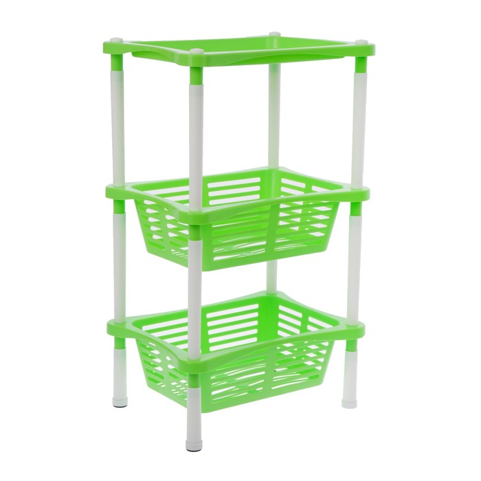 Этажерка "Grotto mix" 3-х секционная, цвет салатный