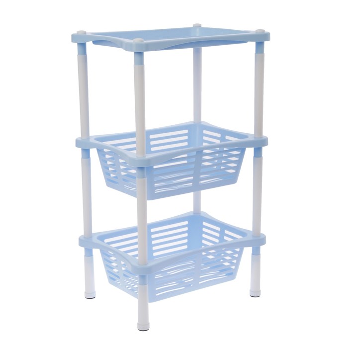 Этажерка "Grotto mix" 3-х секционная, цвет светло-голубой