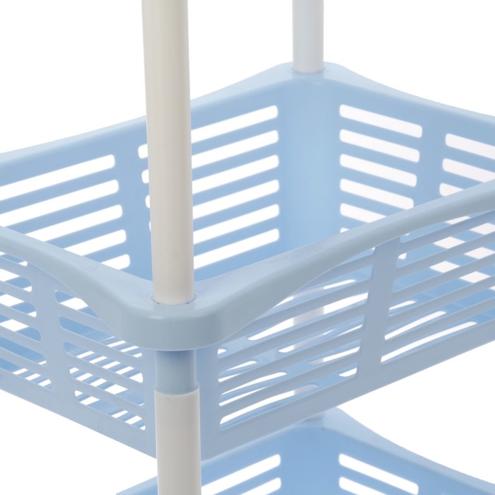 Этажерка "Grotto mix" 3-х секционная, цвет светло-голубой