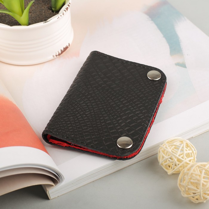 Кошелёк женский на кнопке, отдел для монет, цвет бордовый/чёрный