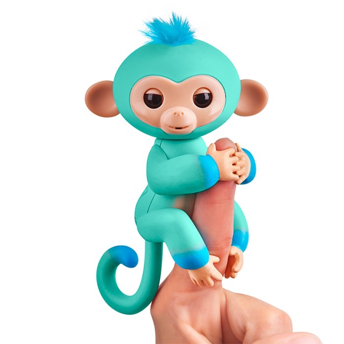 Интерактивная игрушка "Обезьянка Эдди" голубая, 12 см