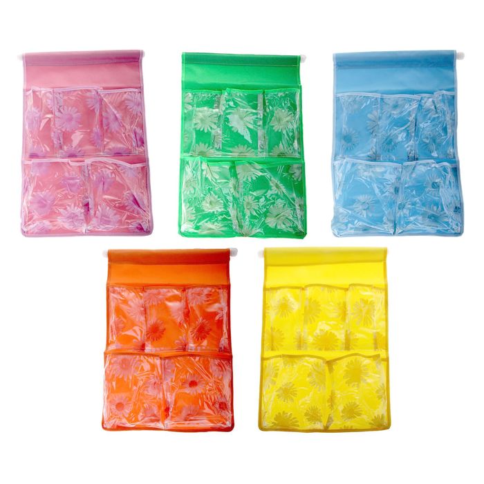 Органайзер с карманами подвесной "Герберы", 5 отделений, цвет МИКС