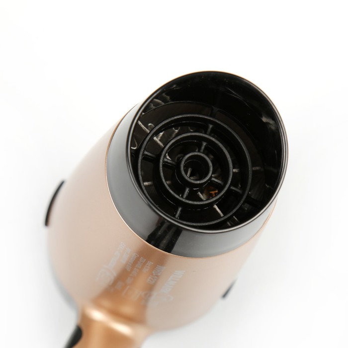 Фен WILLMARK WHD-122I, 1200 Вт, складная ручка, чёрный с бронзой