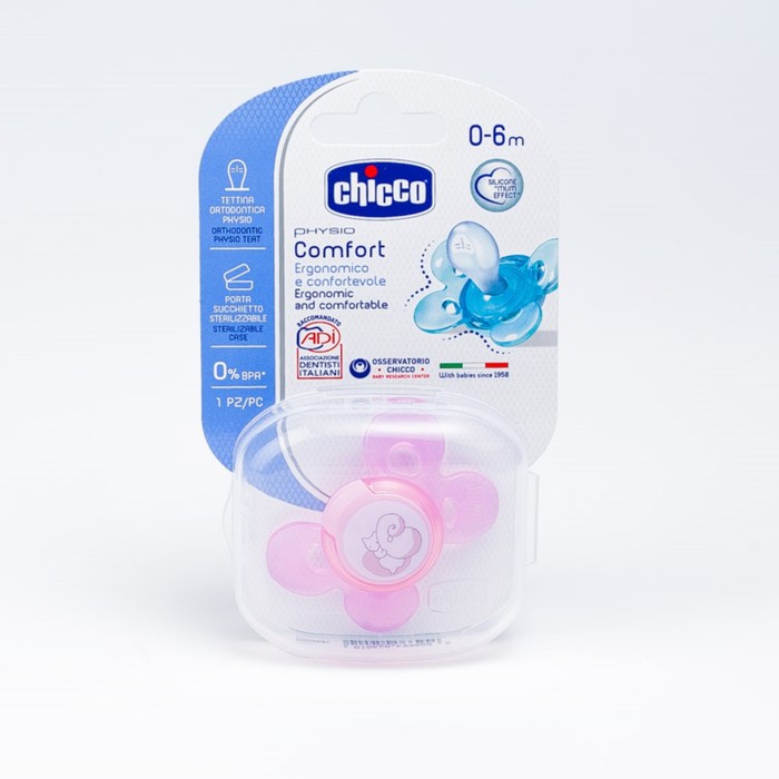 Пустышка Physio Comfort, 1 шт.,0 - 6мес., силикон,"Белочка"