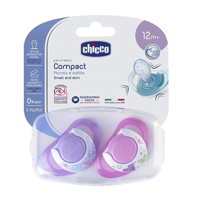 Пустышка Physio, 2 шт.,12мес.+ силикон, "Нежность"