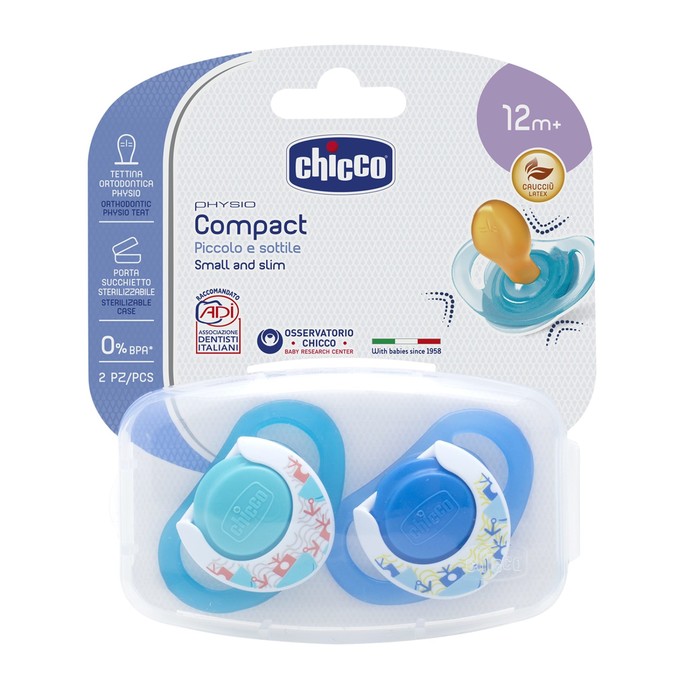 Пустышка Physio, 2 шт.,12мес.+, латекс,"Морская"