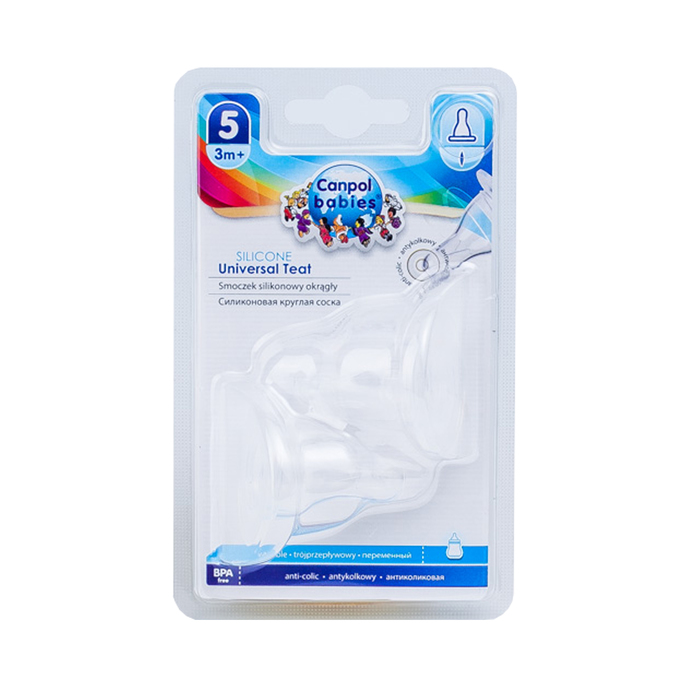 Соска универсальная антиколиковая силикон, 2 шт, переменный поток