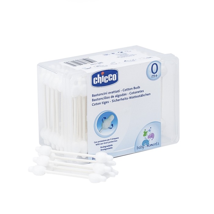 Палочки ватные Baby Moments детские с ограничителем,0мес.+, (88 шт.)