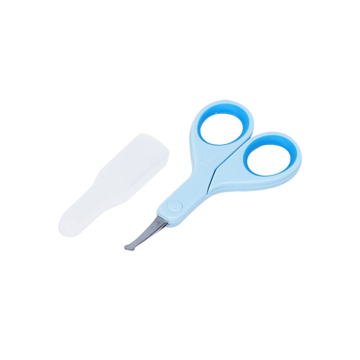 Ножницы детск.,из нерж.стали,с закругл.концами,голуб., 0мес.+,