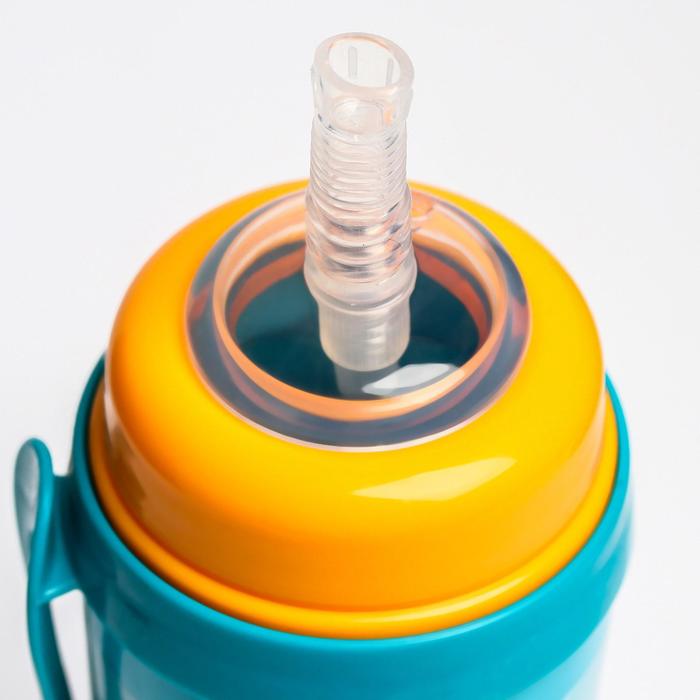Поильник-непроливайка спортивный с трубочкой и крышкой, 350 мл, от 12 месяцев, цвет МИКС