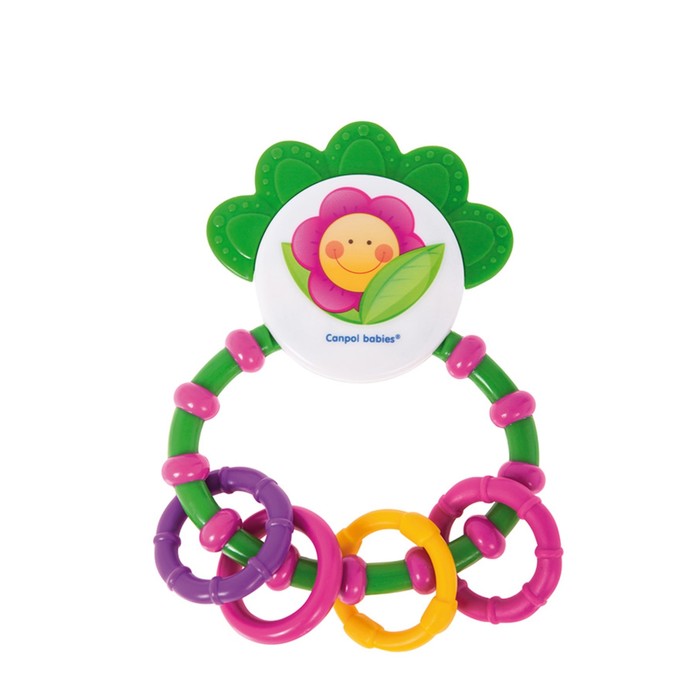 Погремушка с мягким прорезывателем Happy garden, возраст 0+, цвет МИКС