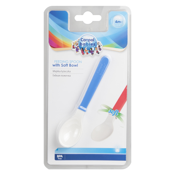 Ложка для кормления с мягким наконечником, от 4 месяцев, цвет МИКС