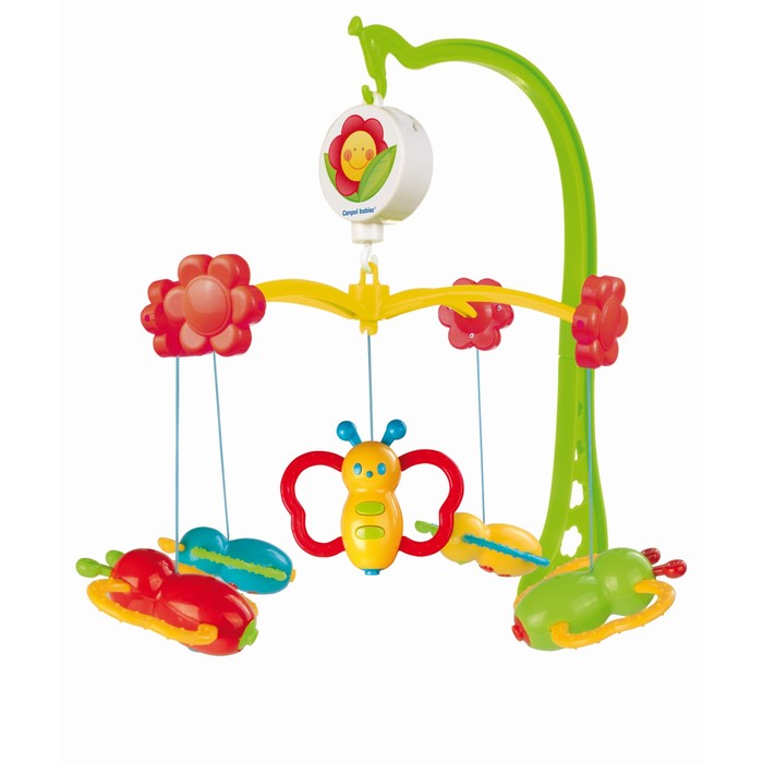 Карусель музыкальная пластиковая "Бабочки", возраст 0+, цвет МИКС