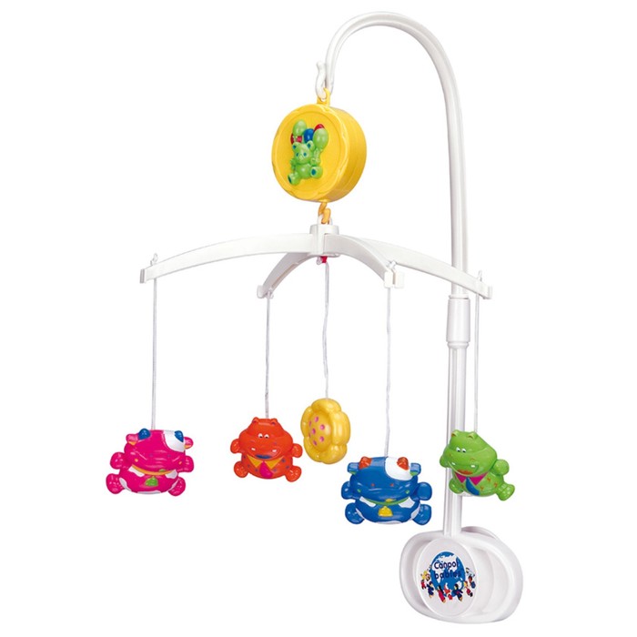 Карусель музыкальная пластиковая "Коровы и гиппопотамы", возраст 0+, цвет МИКС