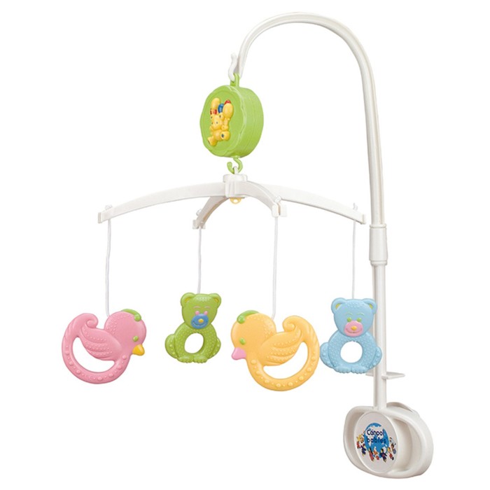 Карусель музыкальная пластиковая "Мишки и утки", возраст 0+, цвет МИКС