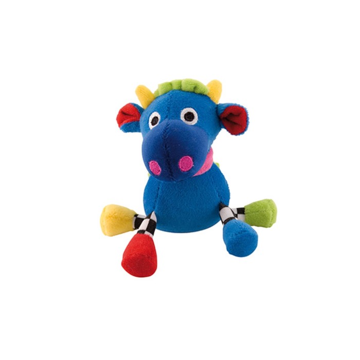 Игрушка мягкая подвесная с погремушкой 0+, форма: бегемот цвет: синий