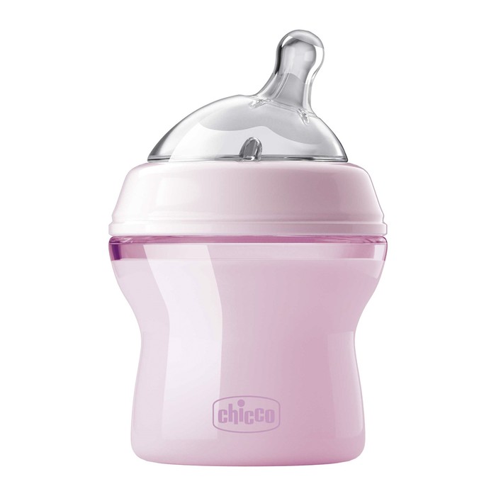 Бутылочка для кормления Natural Feeling,0мес.+, сил.соска с накл. и флексорами,150мл.,роз.