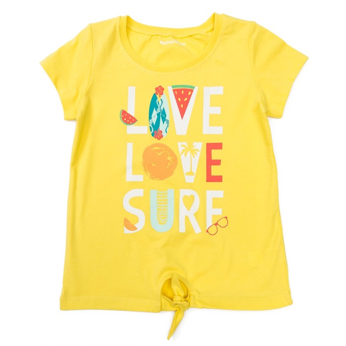 Футболка для девочки, рост 140 (72) см, цвет жёлтый